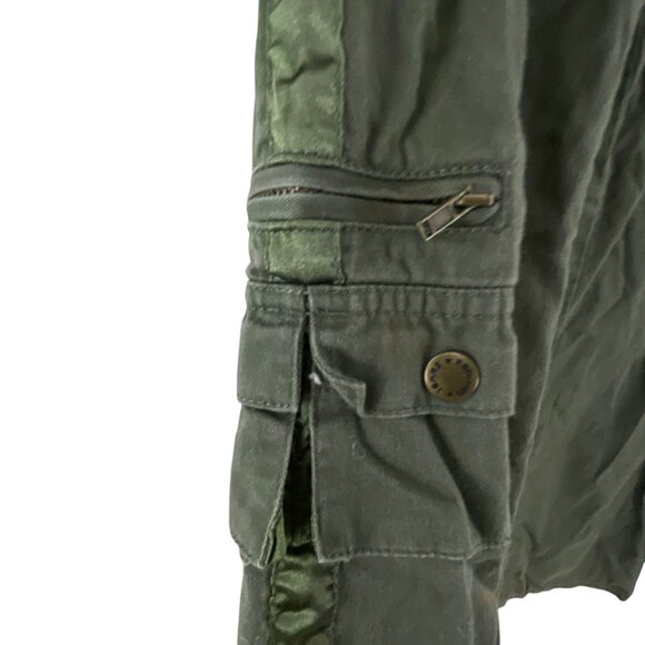 Zana Di Women's Army Green Cargo Pants Sz 14 Striped Legs Pockets Zipper Y2K Rav - Picture 7 of 9